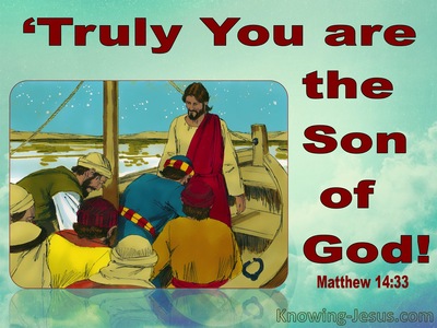 Matthew 14:33 Those In The Boat Worshipped Him (red)